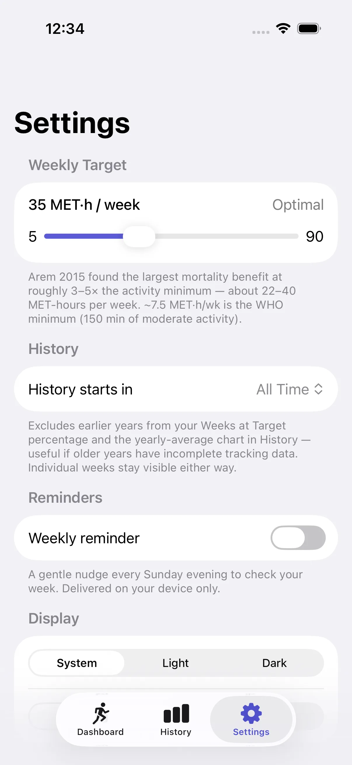 Bide METrics settings